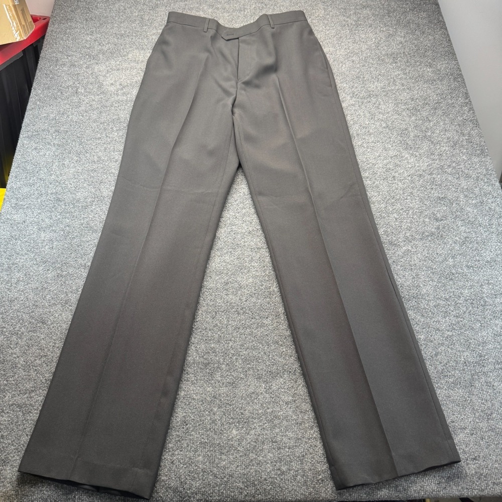 Adriano Jacometti Trousers 34/36 Mens Dark Charcoal Gray Dress Pants Solid Tall